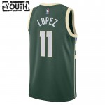 Milwaukee Bucks Trikot Brook Lopez 11 Nike 2022-23 Icon Edition Grün Swingman - Kinder
